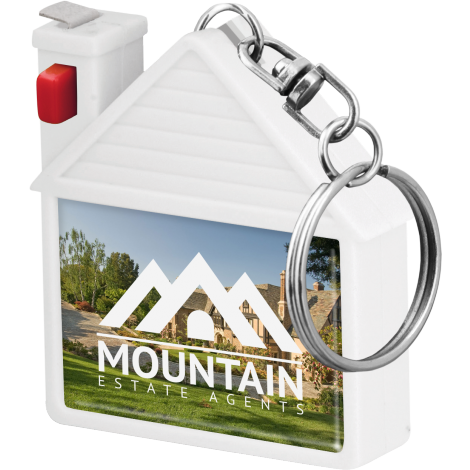 House Tape Measure Keyring  Black and White London