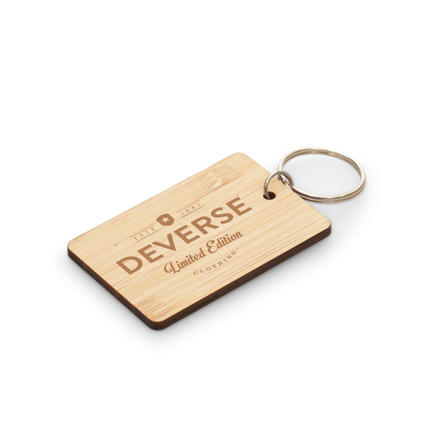 Rectangle Wood Keyring Black and White London