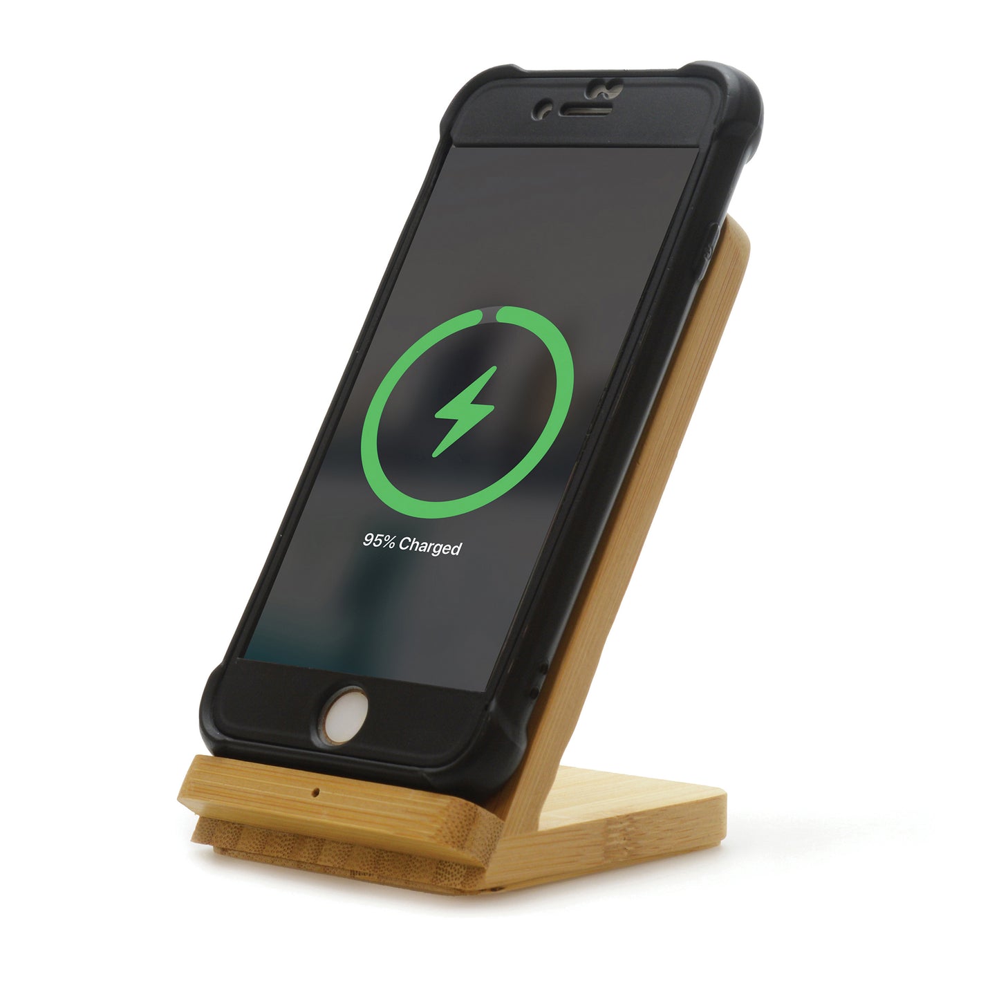 Wireless Bamboo Phone Stand  Black and White London