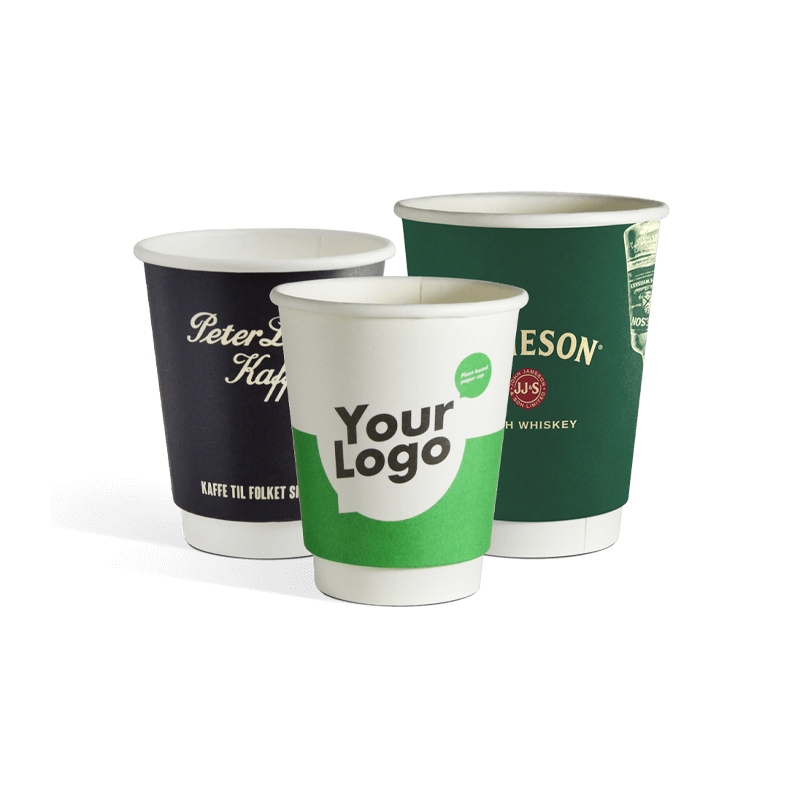 Full Colour Double Walled Paper Cup Black and White London