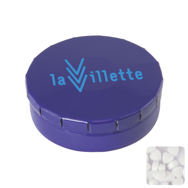 Click tin with extra strong mints  Black and White London