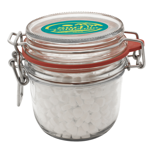 480g Glass jar filled with extra strong mints Sweets & Confectionery Black and White London