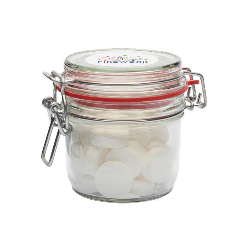 480g Glass jar filled with peppermints Sweets & Confectionery Black and White London
