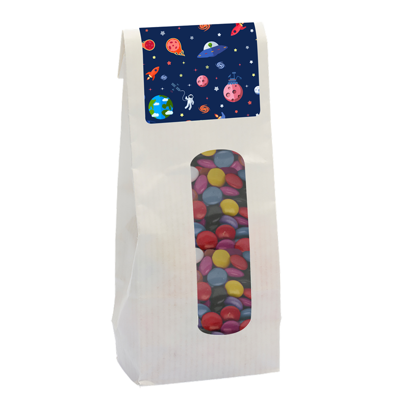 115g Kraft bag filled with milk choco's Sweets & Confectionery Black and White London