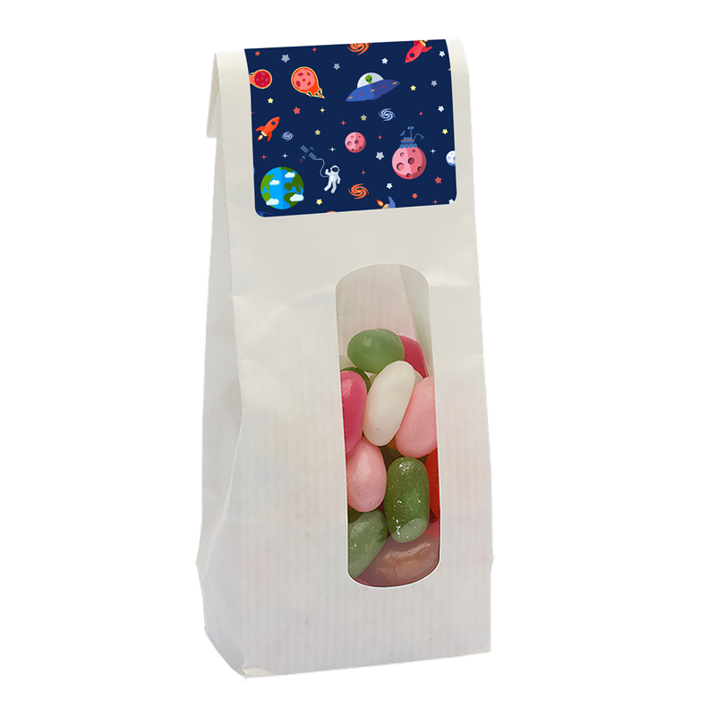 110g Kraft Bag filled with jelly beans Sweets & Confectionery   