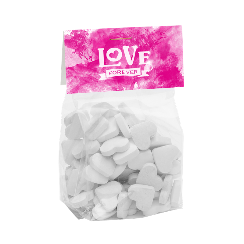 125g Bag with dextrose heart mints Sweets & Confectionery Black and White London