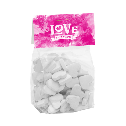 125g Bag with dextrose heart mints Sweets & Confectionery Black and White London