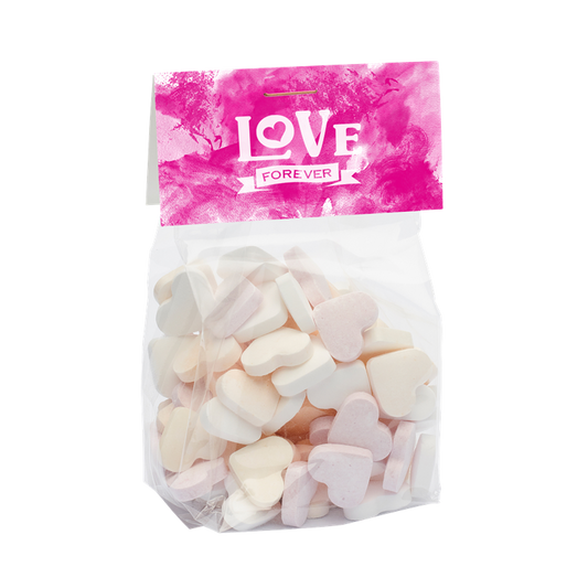 130g Bag with Small Sugar Hearts Sweets & Confectionery   