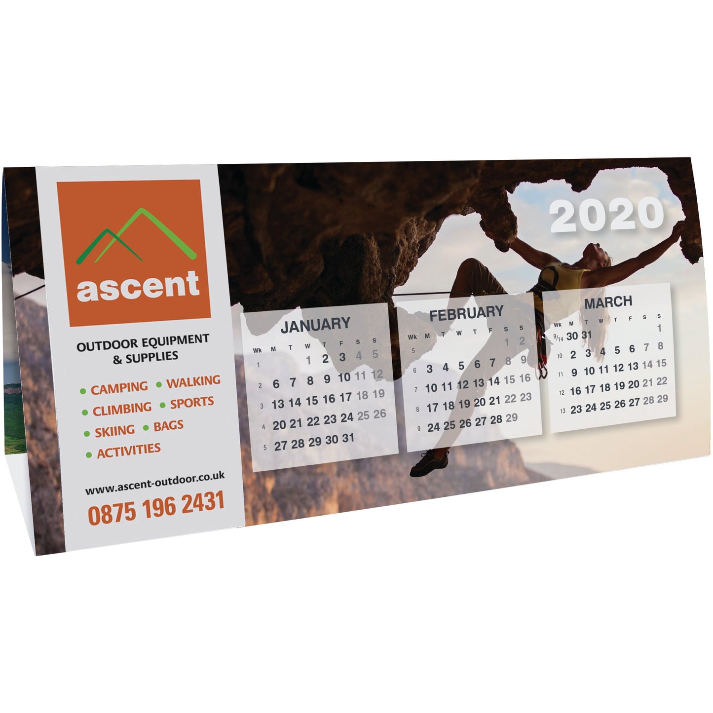 Quad Desk Calendar Black and White London