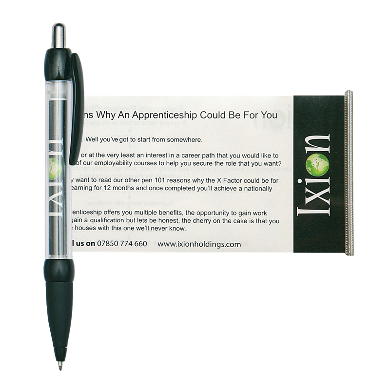 Banner message pen Plastic Pens Black and White London