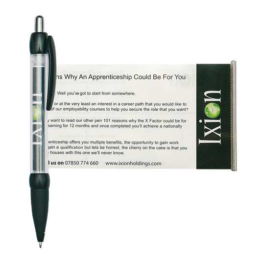 Banner message pen Plastic Pens Black and White London
