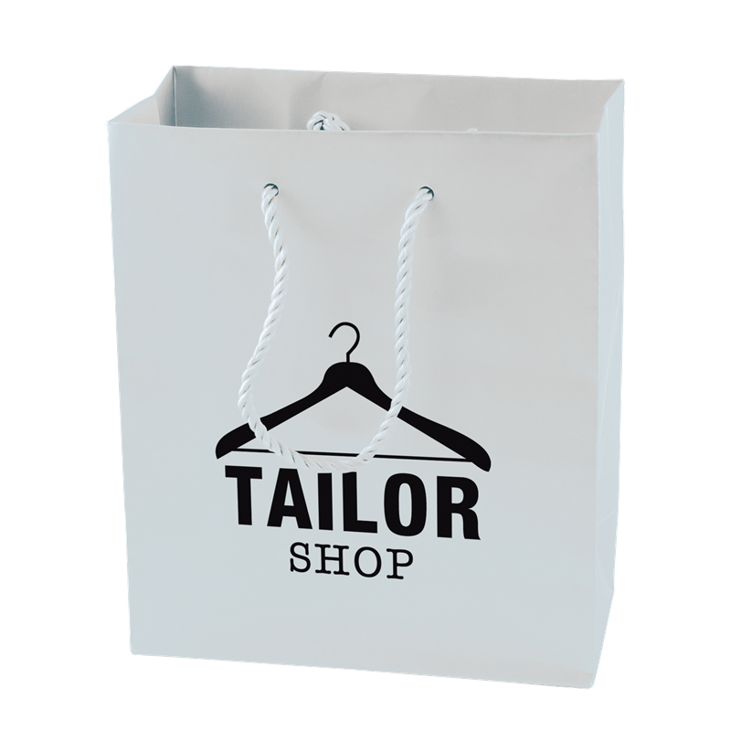 Small Custom Matte Paper Bag  Black and White London