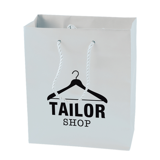 Small Custom Matte Paper Bag  Black and White London