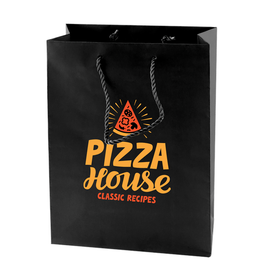 Medium Custom Matte Paper Bags  Black and White London