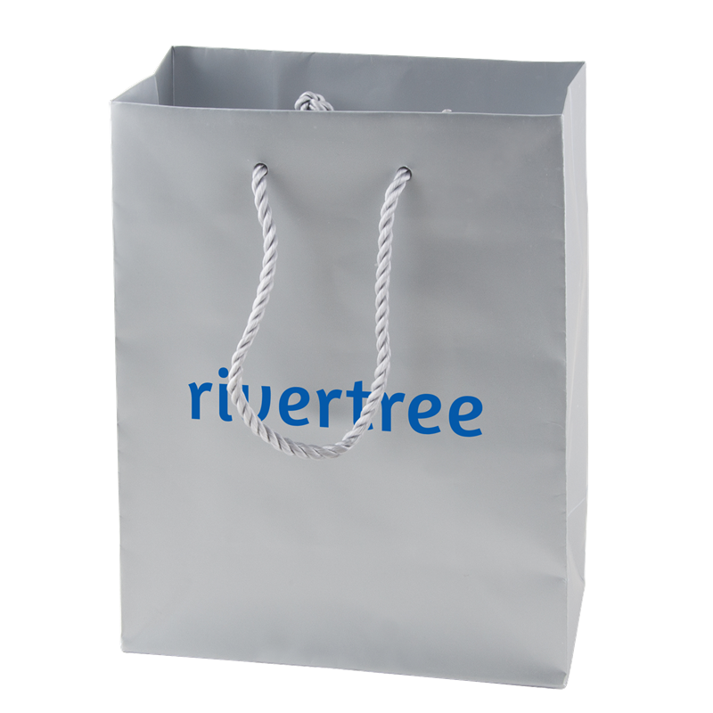 Large Custom Matte Metallic Paper Bags  Black and White London