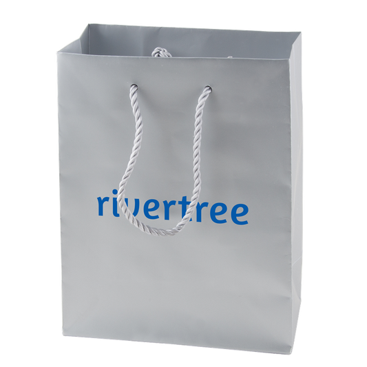 Large Custom Matte Metallic Paper Bags  Black and White London