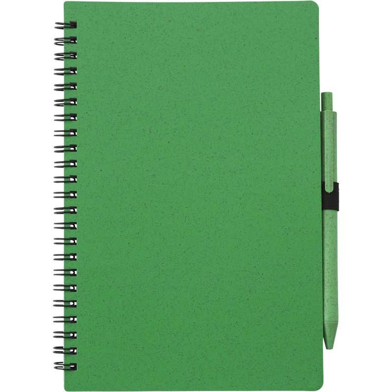 Wheat Straw Notebook with Pen (approx. A5)  Black and White London