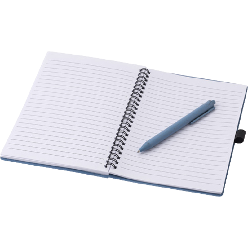 Wheat Straw Notebook with Pen (approx. A5)  Black and White London