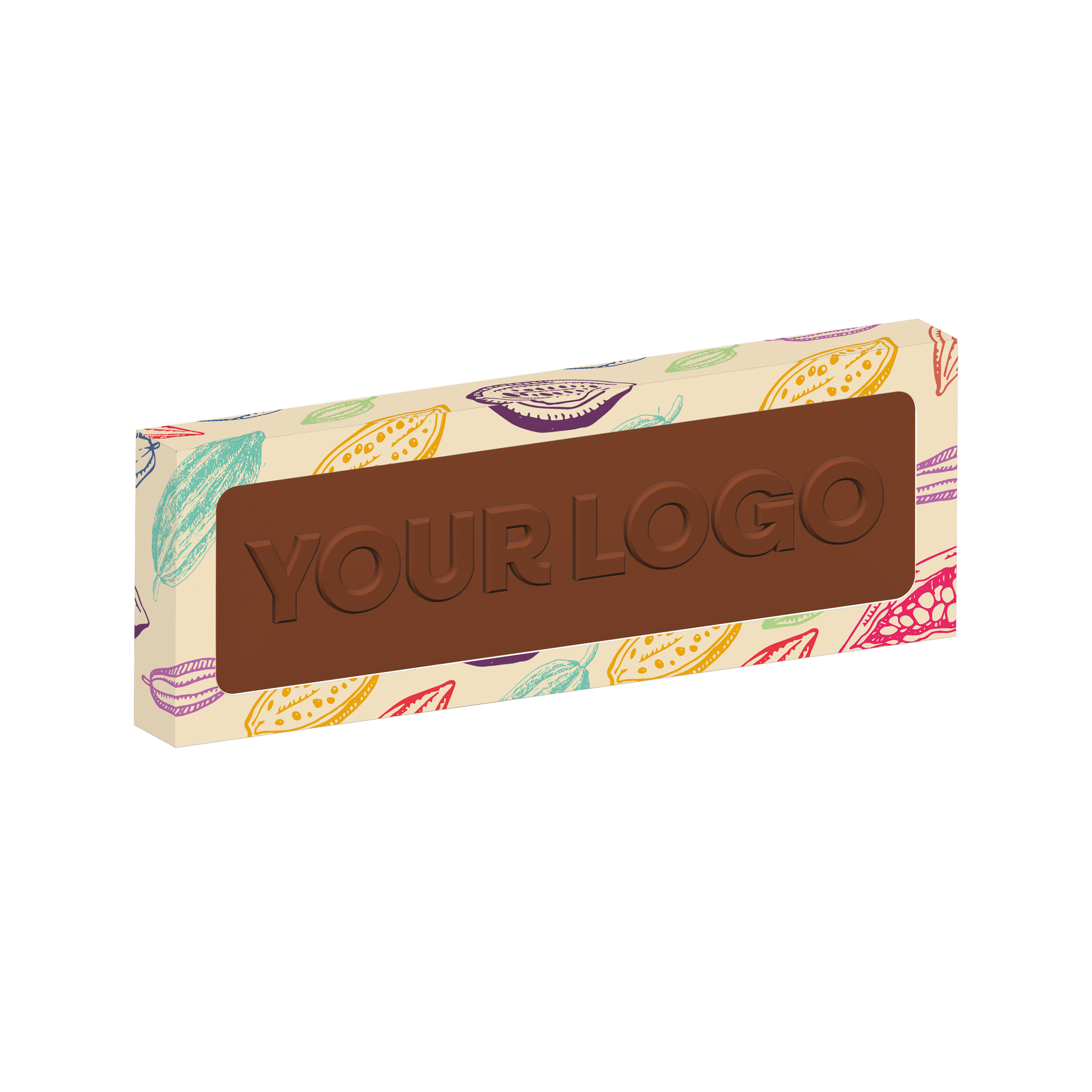 Eco Window Box - 12 Baton Bar - Milk Chocolate³ - 3D Branding Black and White London