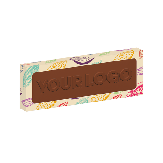 Eco Window Box - 12 Baton Bar - Milk Chocolate³ - 3D Branding Black and White London