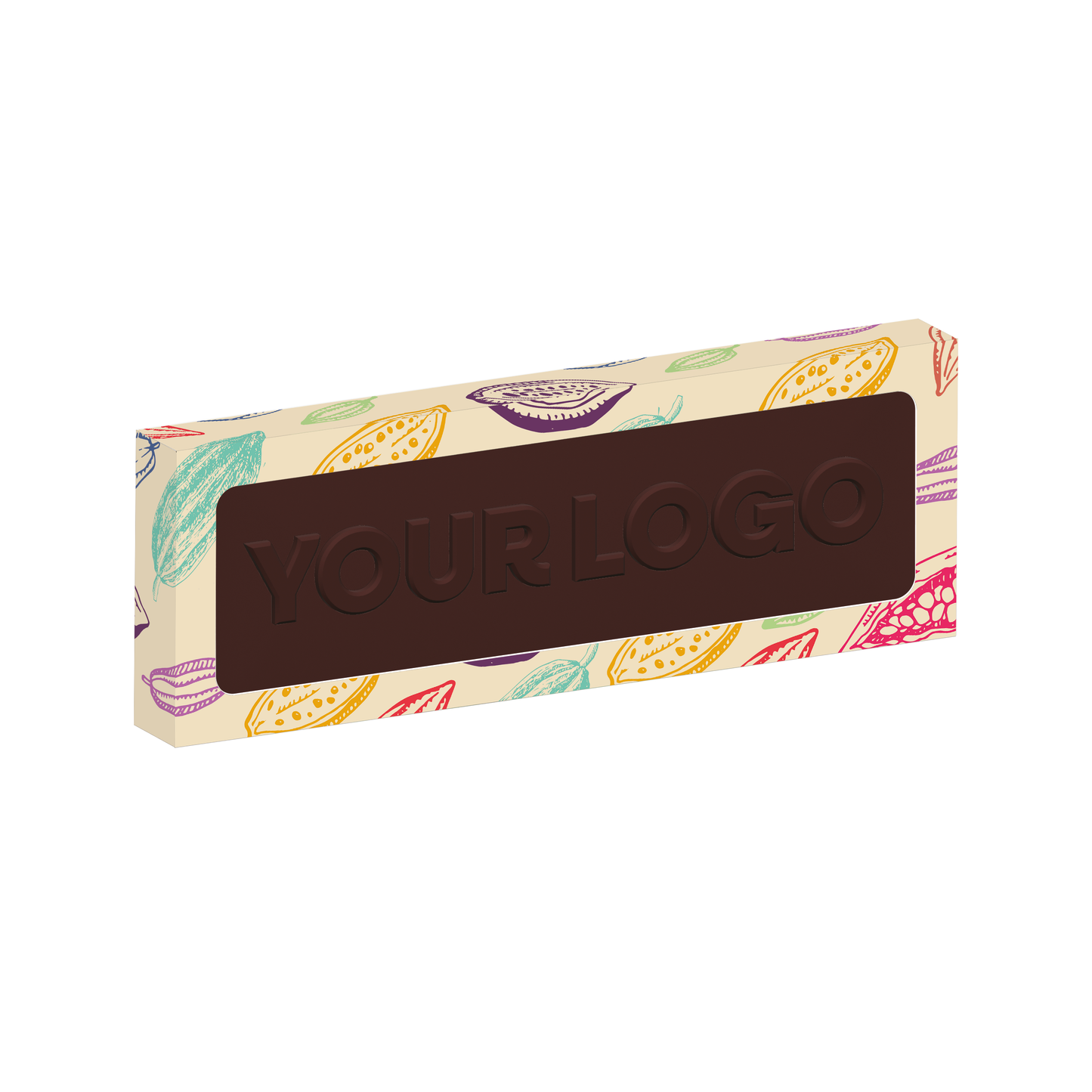 Eco Window Box - 12 Baton Bar - Vegan Dark Chocolate - 3D Branding Black and White London
