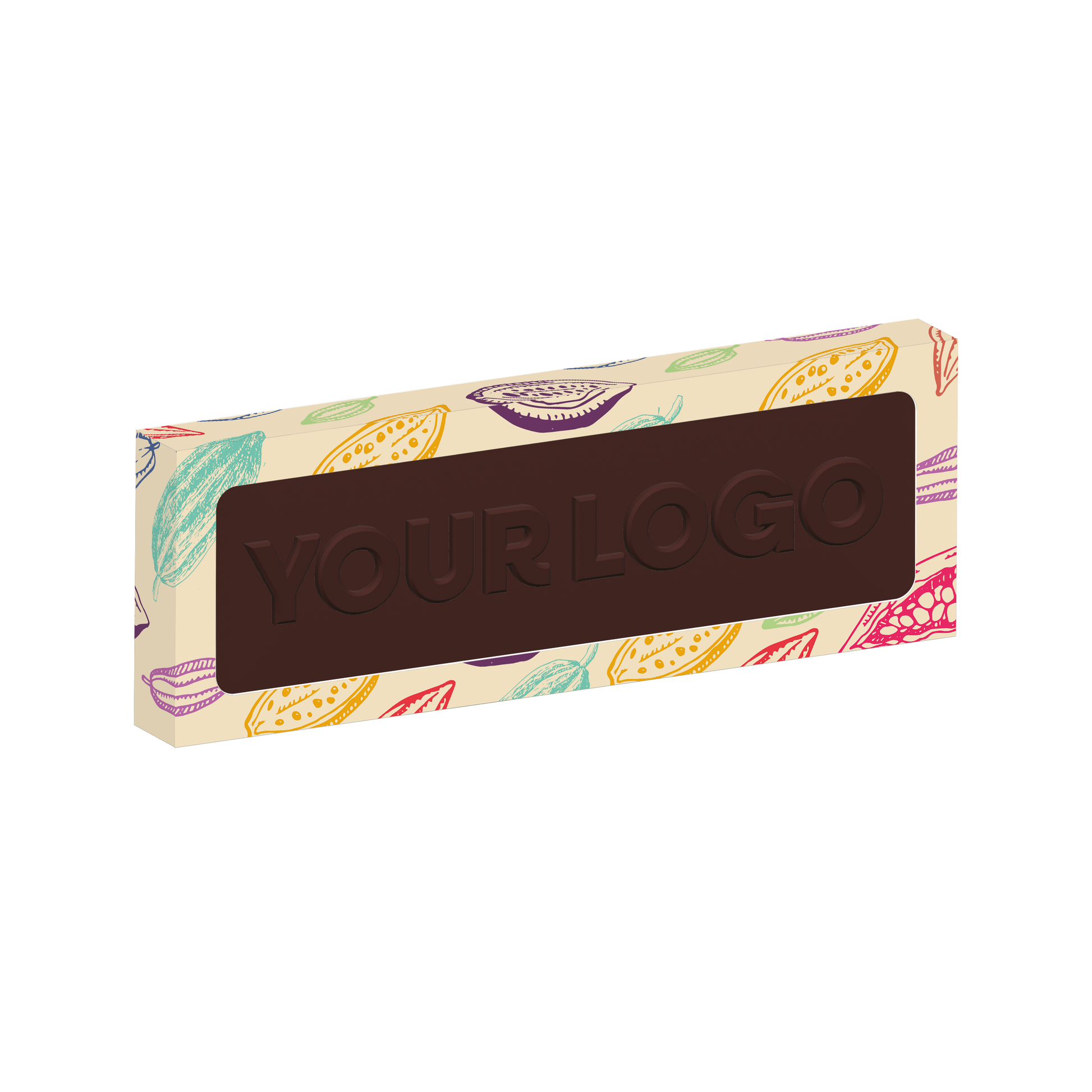 Eco Window Box - 12 Baton Bar - Vegan Dark Chocolate - 3D Branding Black and White London