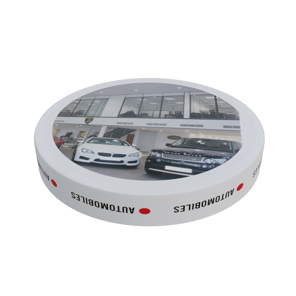 Round Tray Raised Edge (32cm) Plastic Trays Black and White London