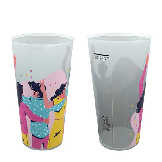 Plastic Festival Cup - 330ml/Half Pint Festival & Stadium Cups Black and White London