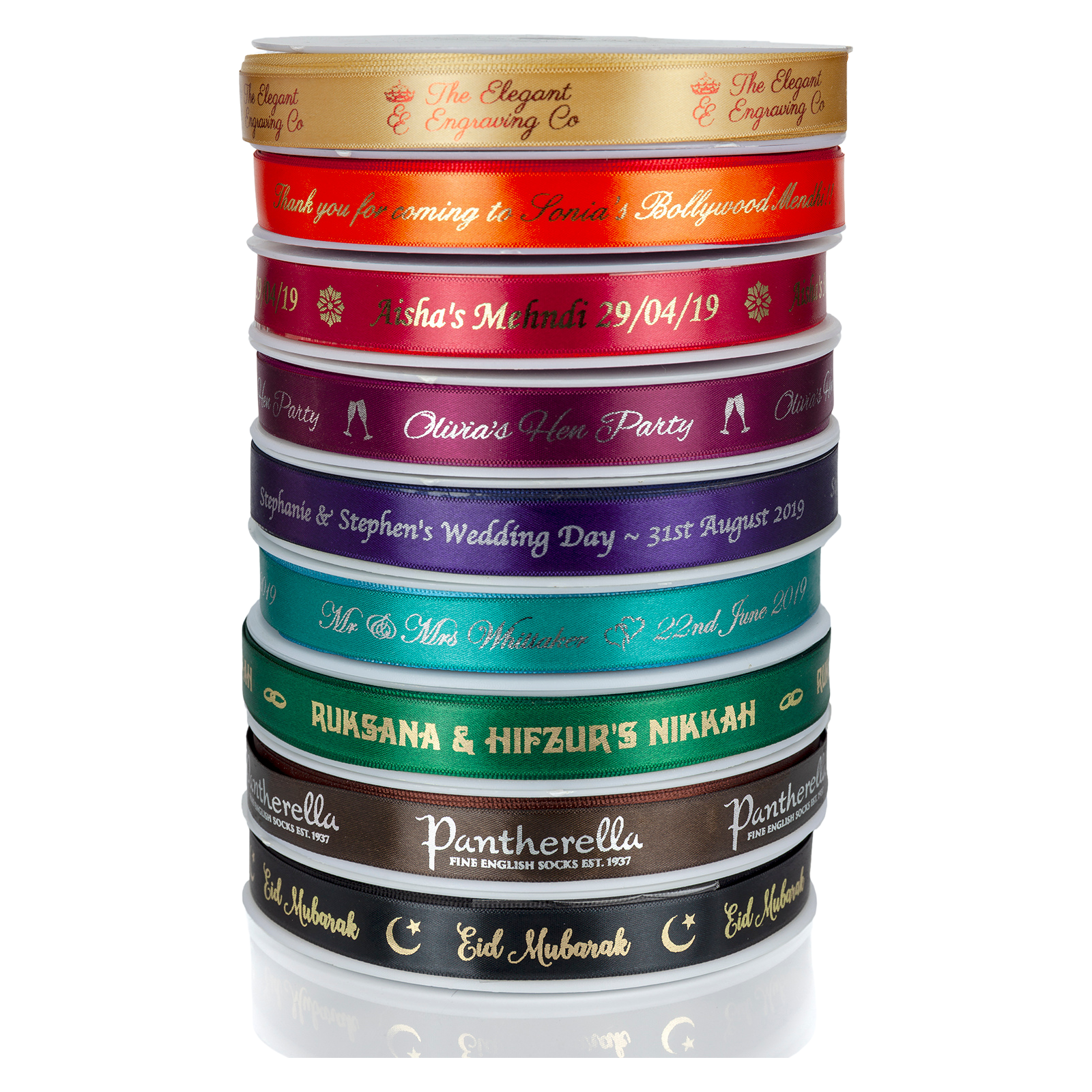 Satin Ribbon  Black and White London