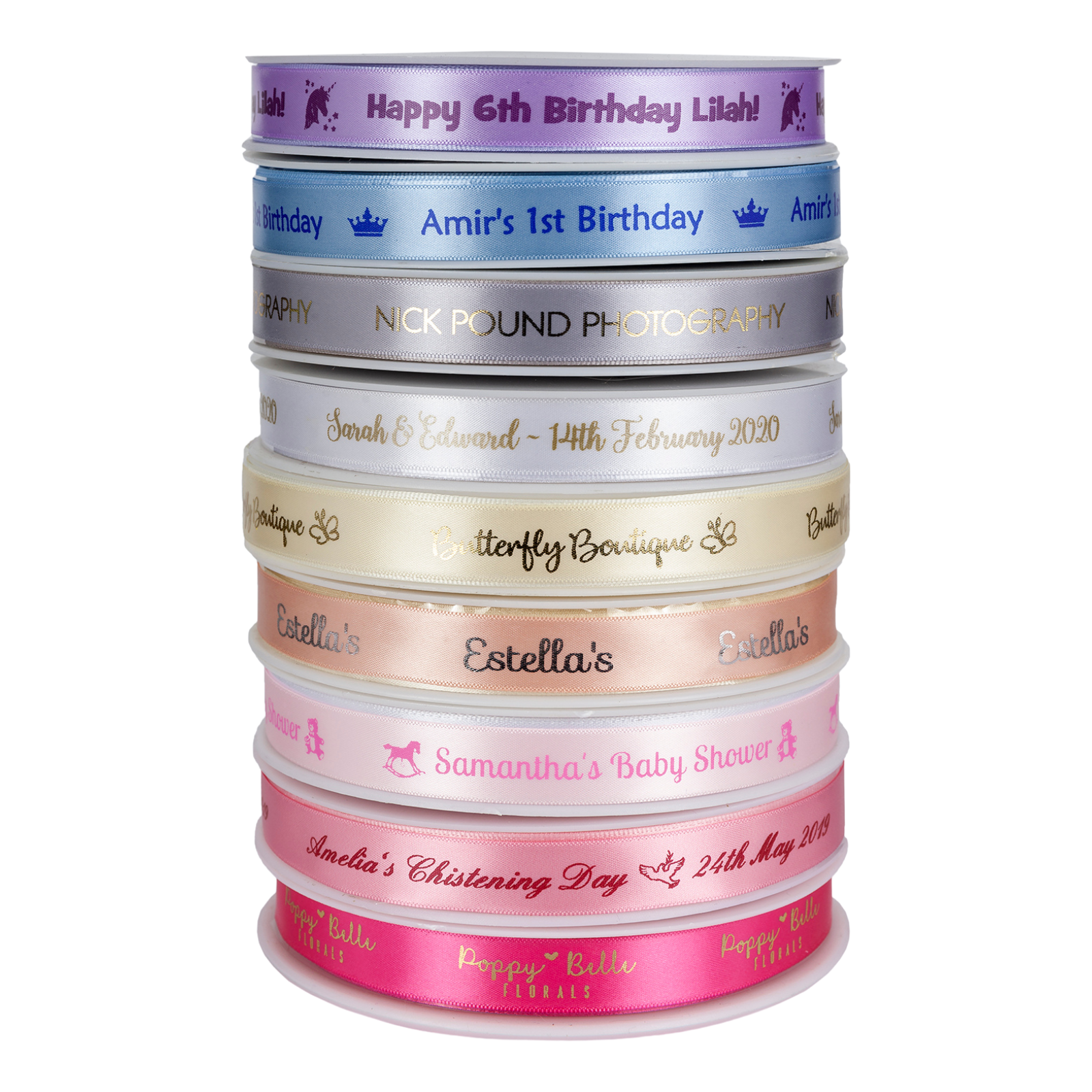 Satin Ribbon  Black and White London