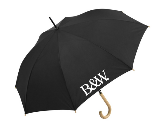 RPET Recycled Wood Crook Handle Walker Umbrella    