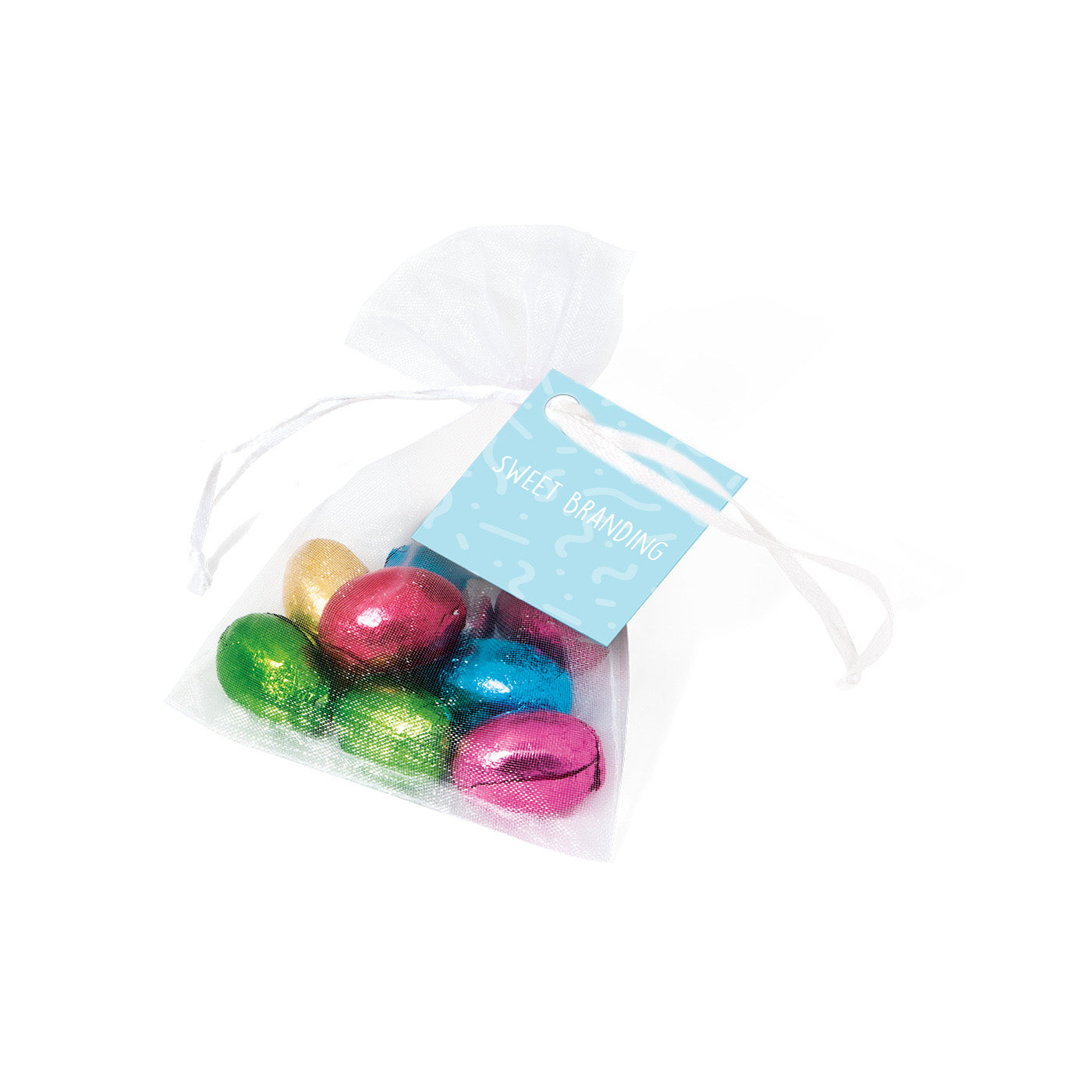 Eco Range - Organza Bag - Foiled Chocolate Eggs Black and White London