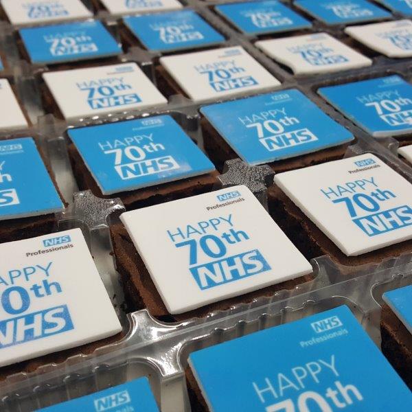 5cm Printed Iced Logo Brownie  Black and White London