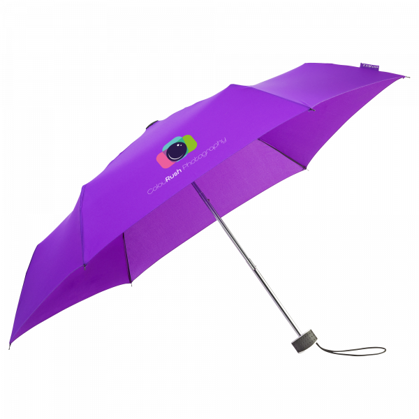 Mini Flat Telescopic Foldable Umbrella  Black and White London