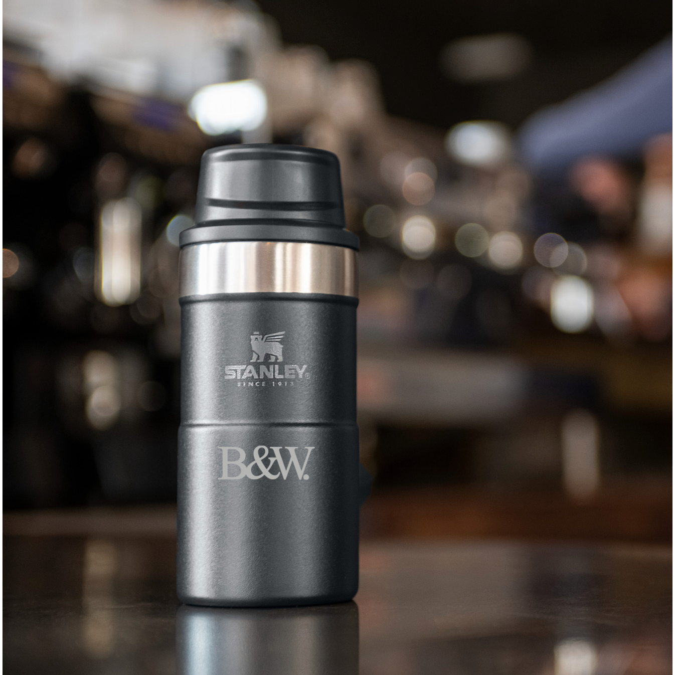 Stanley Trigger Action Travel Mug 0.25L Mug  Black and White London