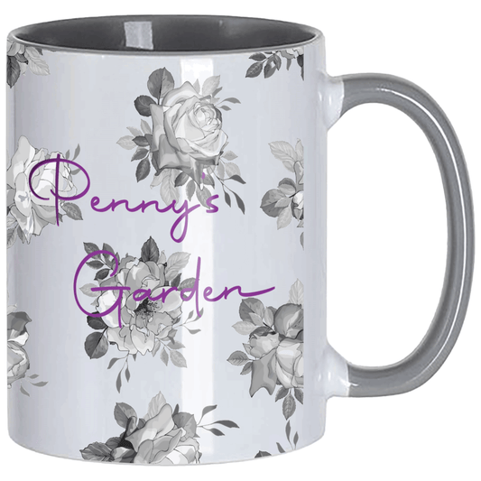 Two-Tone Full Colour Mug Grey Dye Sublimation Black and White London