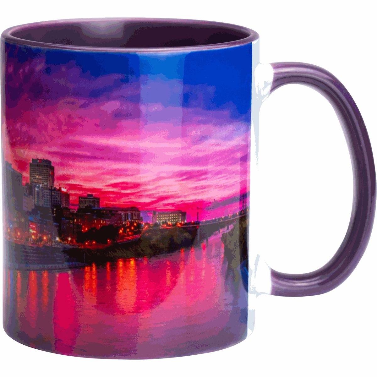 Two-Tone Full Colour Mug Purple Dye Sublimation Black and White London
