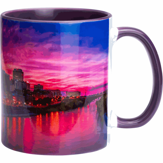 Two-Tone Full Colour Mug Purple Dye Sublimation Black and White London