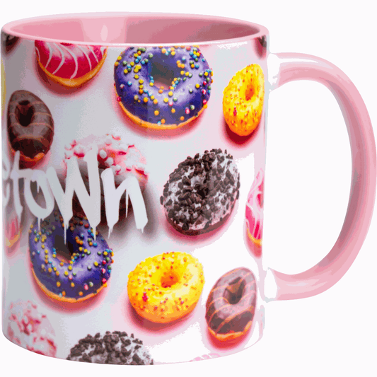 Two-Tone Full Colour Mug Pink Dye Sublimation Black and White London