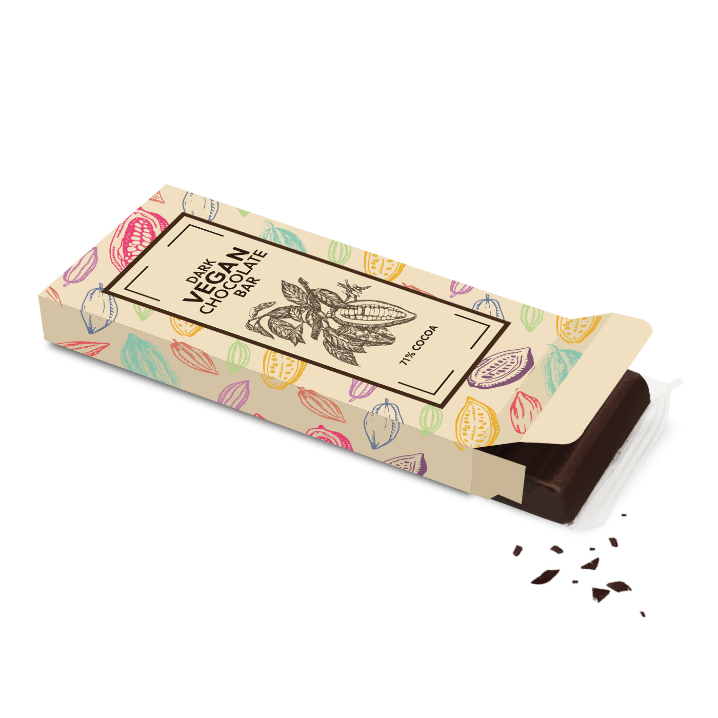 Eco Range - Eco 12 Baton Bar Box - Vegan Dark Chocolate - 70% Cocoa Black and White London