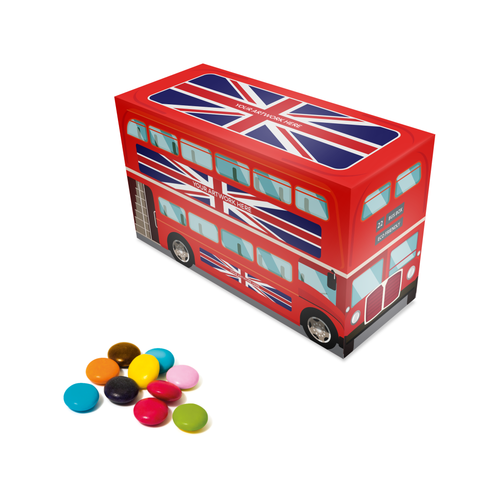 Eco Bus Tin with Beanies  Black and White London