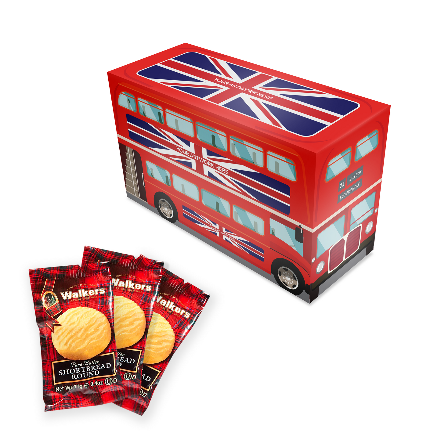 Eco Range - Eco Bus Box - Mini Shortbread Biscuits - x5