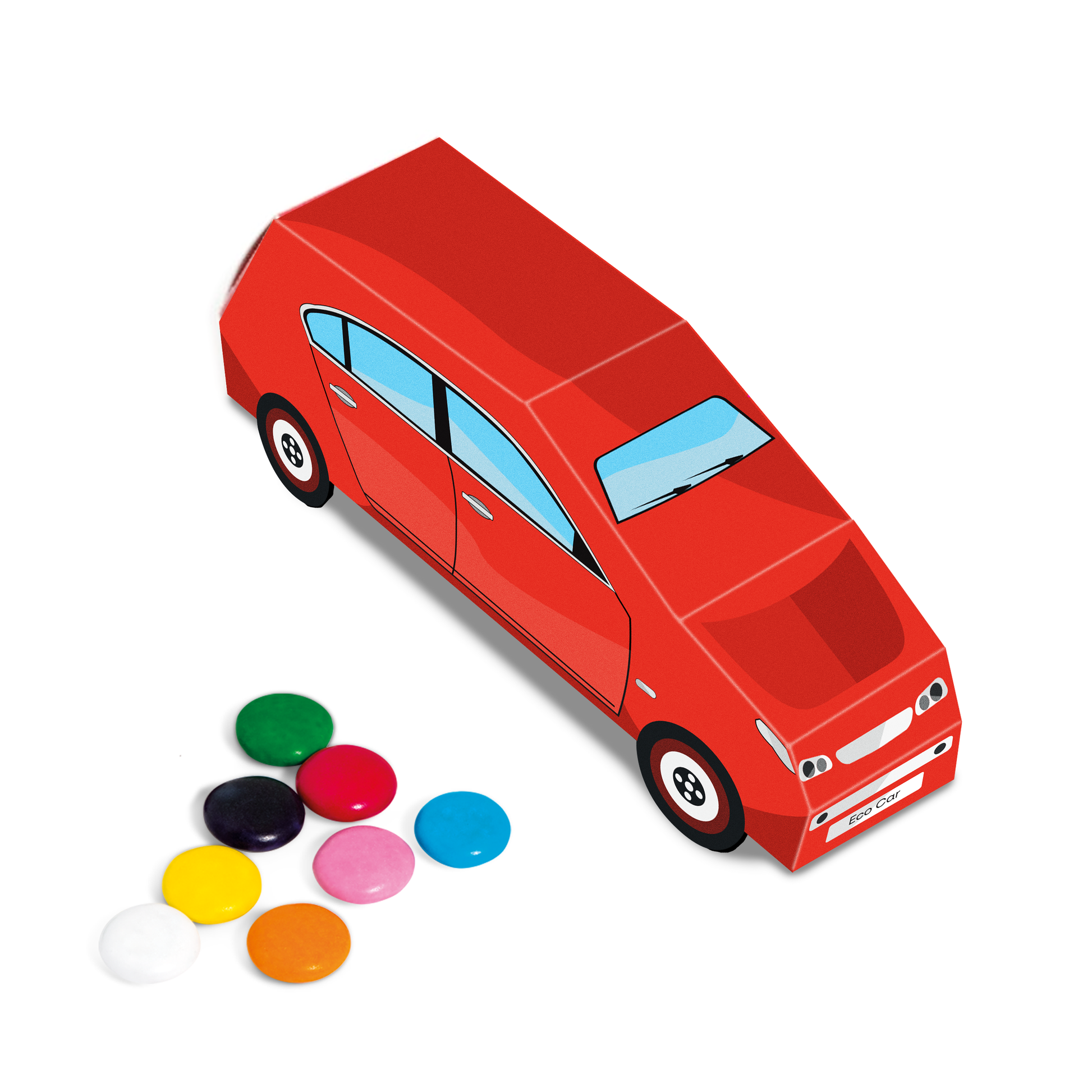Eco Car Box - Beanies Milk Chocolate Black and White London