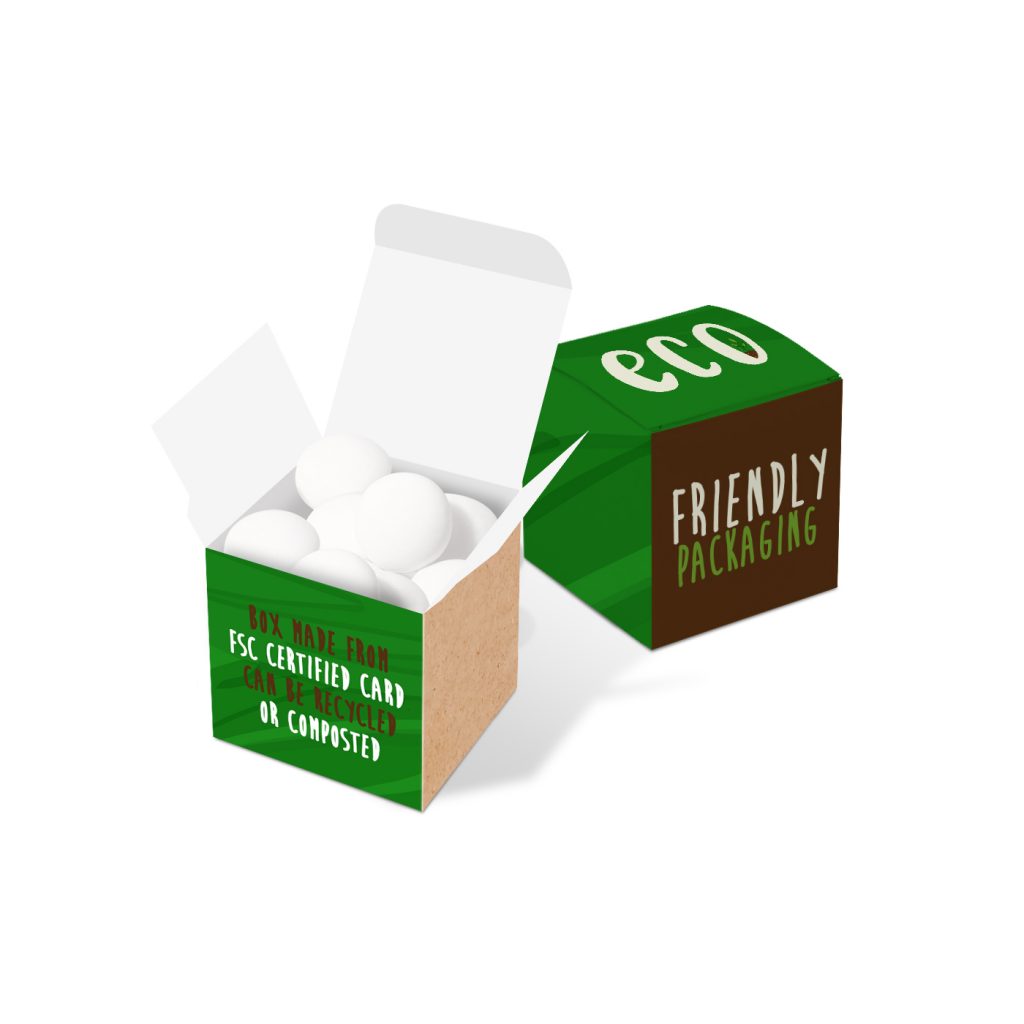 Eco Cube Box with Mint Imperials  Black and White London