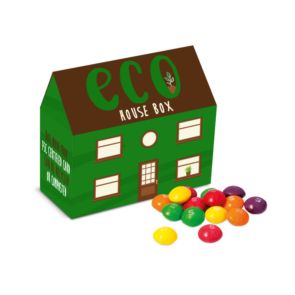 Eco House Box with Skittles  Black and White London
