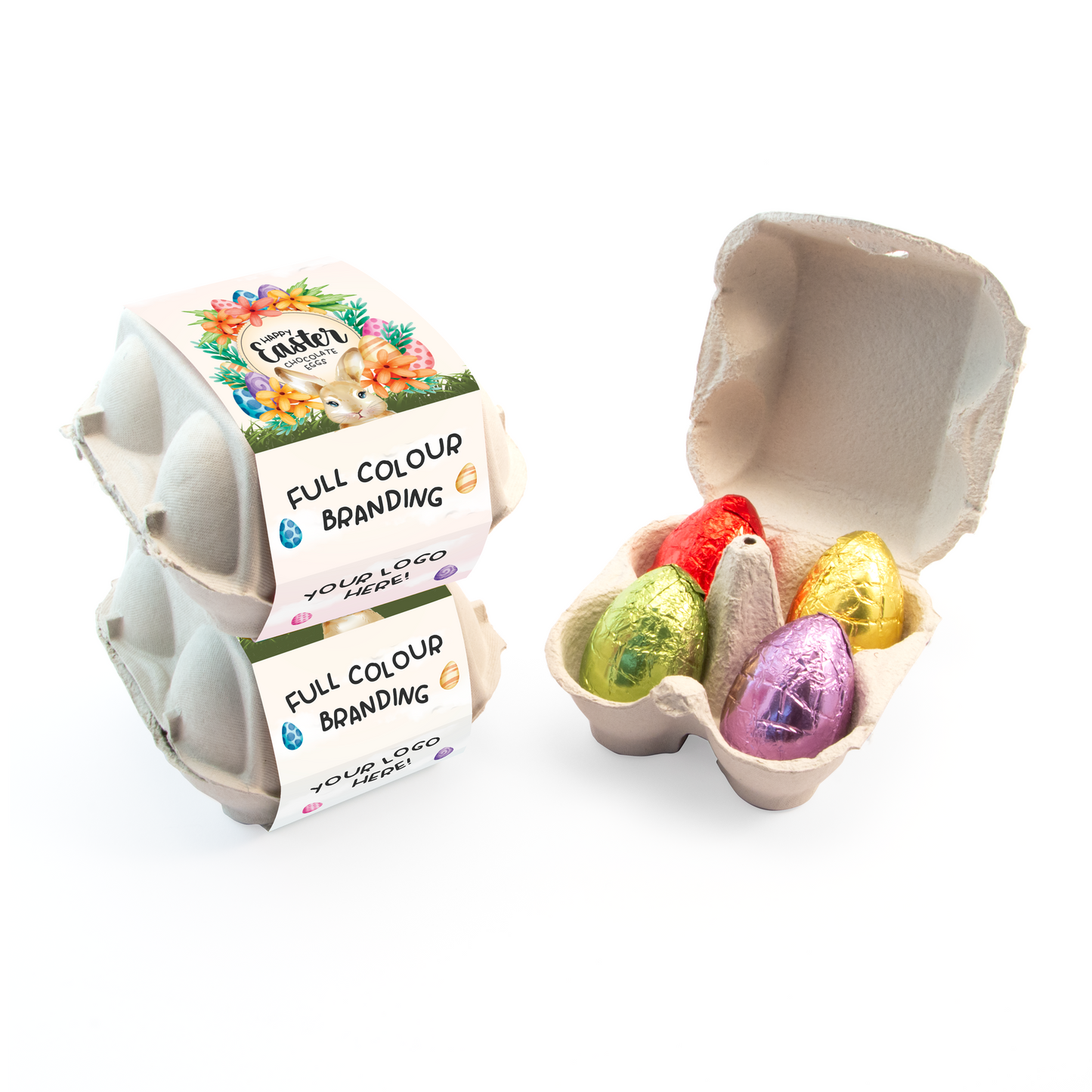 Easter 2025 - Egg Box - Hollow Chocolate Eggs - x4 Black and White London