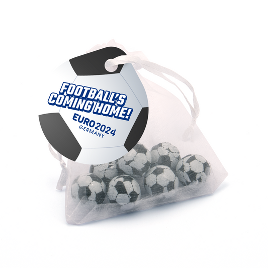 World Cup 2026 - Organza Bag - Chocolate Footballs Black and White London