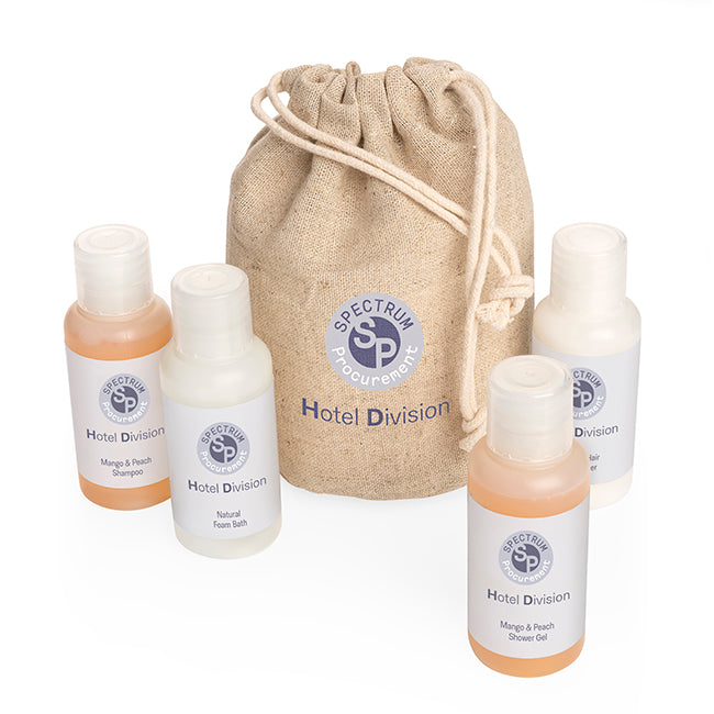 Weekend Travel Toiletry Set in a Hemp Bag Health & Beauty Black and White London
