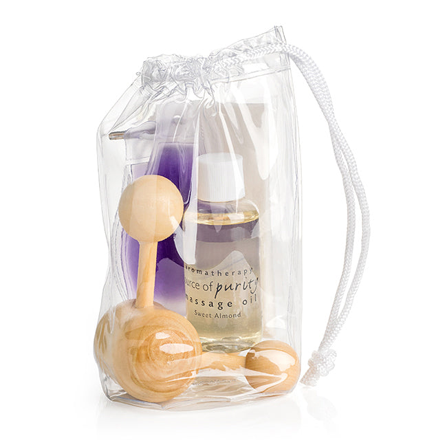 Massage Set in a drawstring Bag Health & Beauty Black and White London
