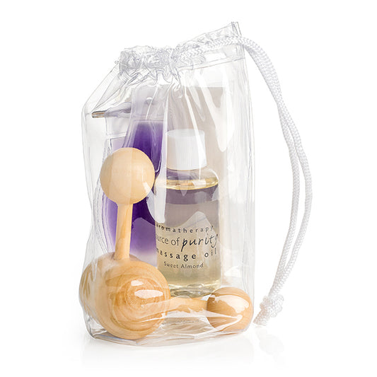 Massage Set in a drawstring Bag Health & Beauty Black and White London
